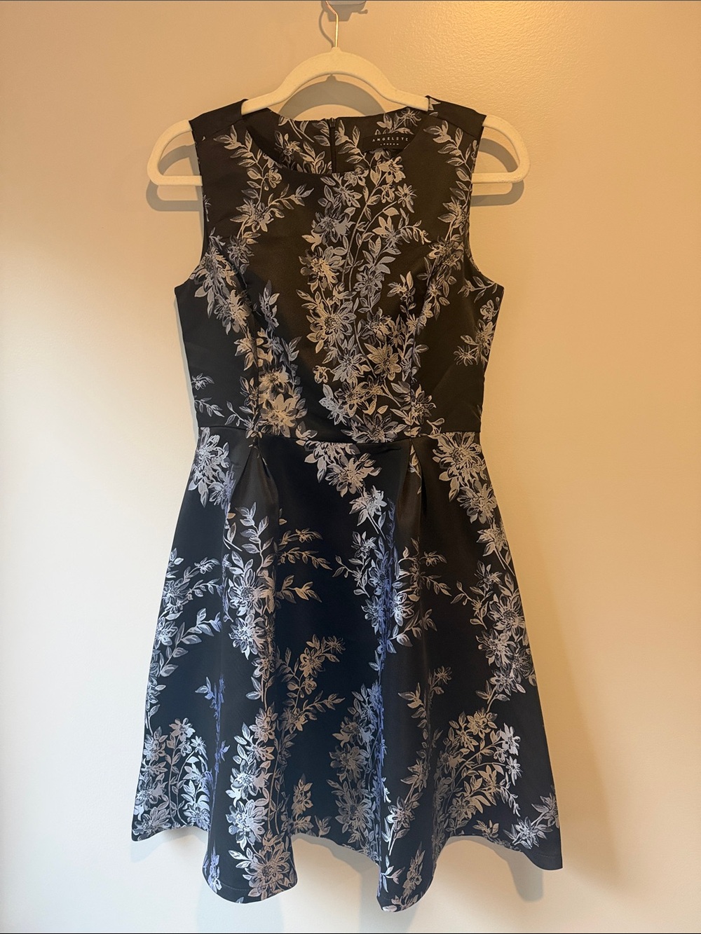 Angel Black Floral Sleeveless Fit & Flare Mini Dress